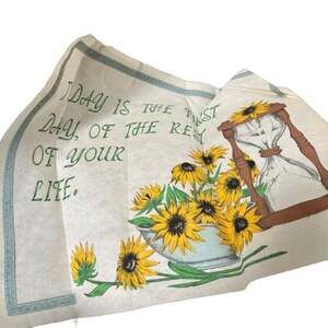 Vintage hand painted sunflowers quote wall decor 20x16